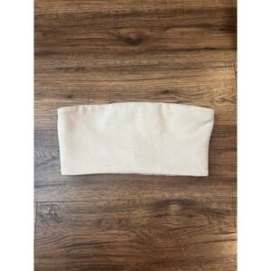 Women's Meshki‎ Cream Soft Sleeveless Bandeau Crop Top Size S Festival Summer